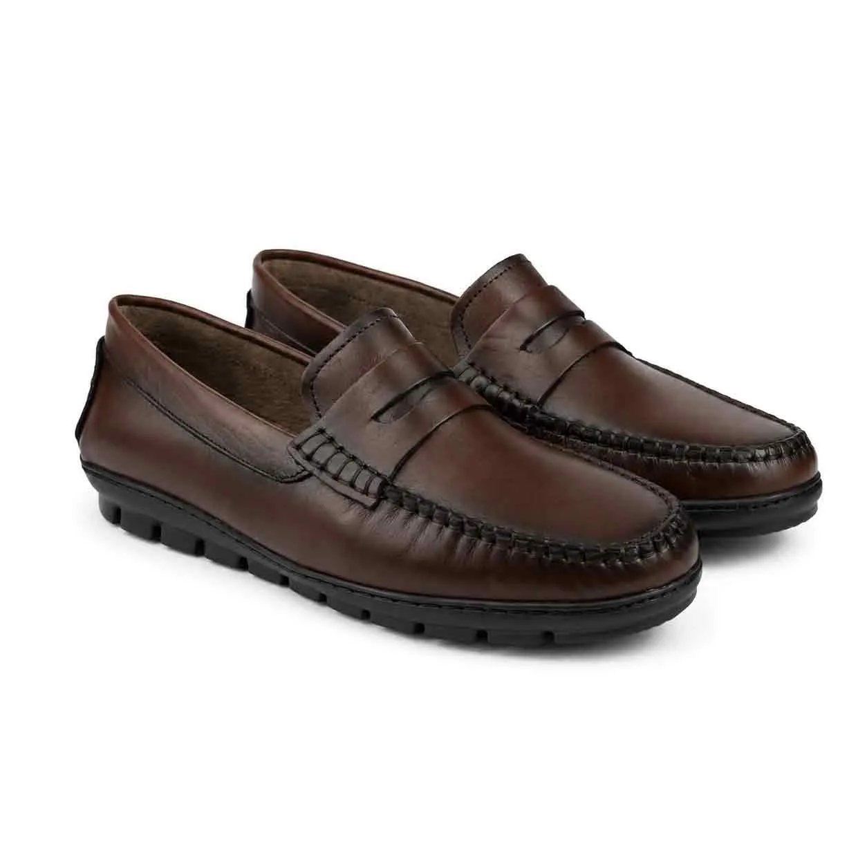 Mocassin pour homme 002 002 marron cuir   miniature